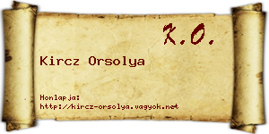 Kircz Orsolya névjegykártya